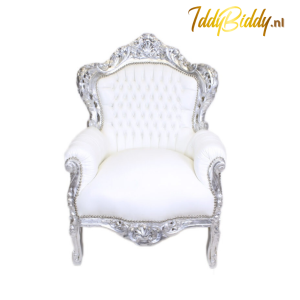 Witte barok stoel met zilver
