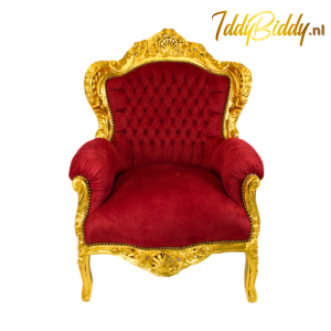 Rode barok stoel met gouden rand