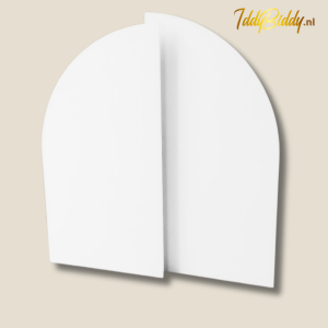 Witte kwartronde backdrops huren. set van 2 stuks huren voor bruiloft, feest of fotoshoot