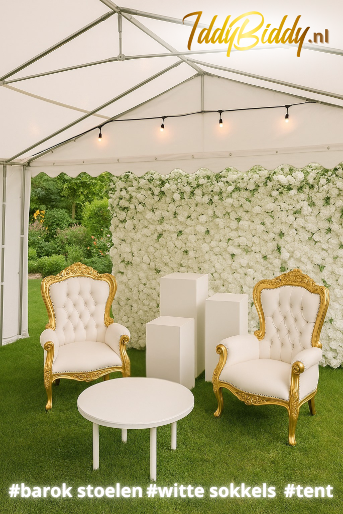 partytent huren in Amsterdam? inclusief barok stoelen en zuilen